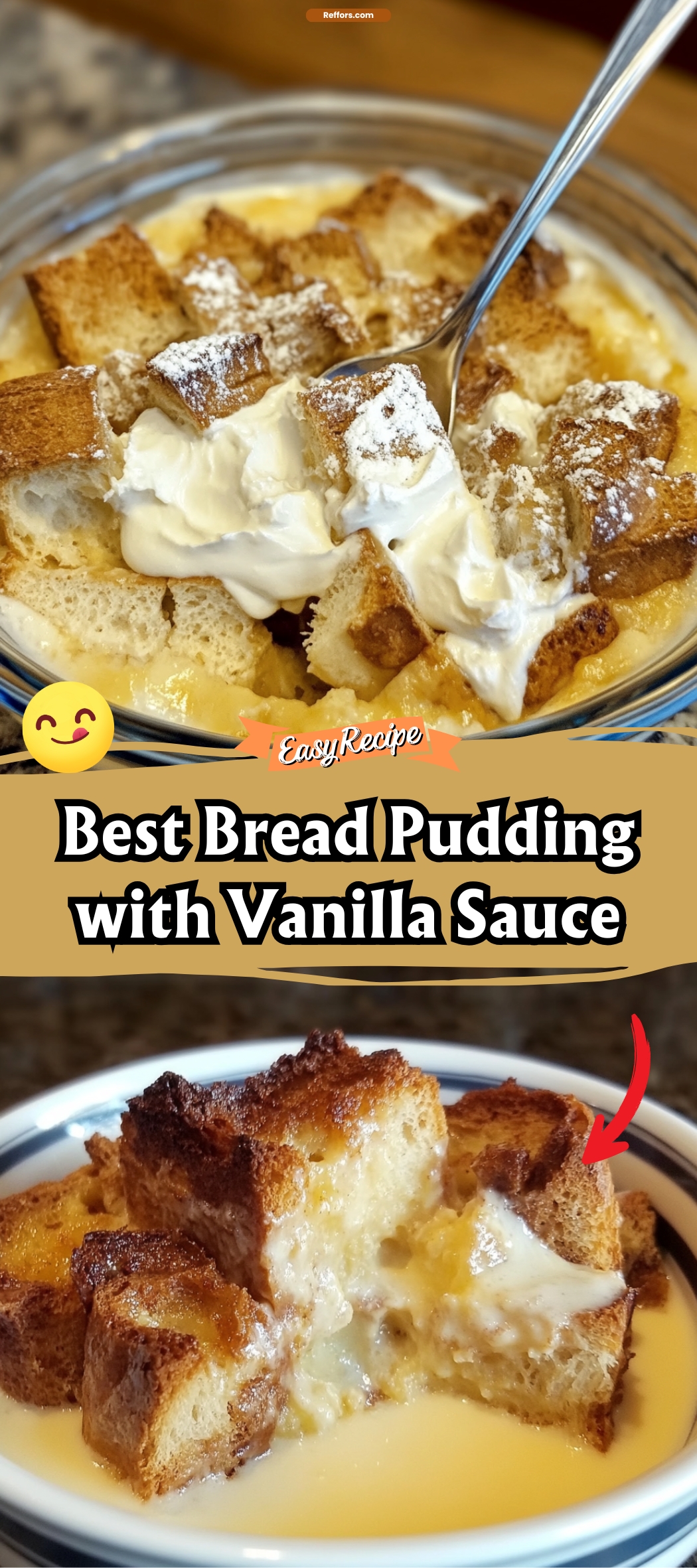 Best Bread Pudding with Vanilla Sauce