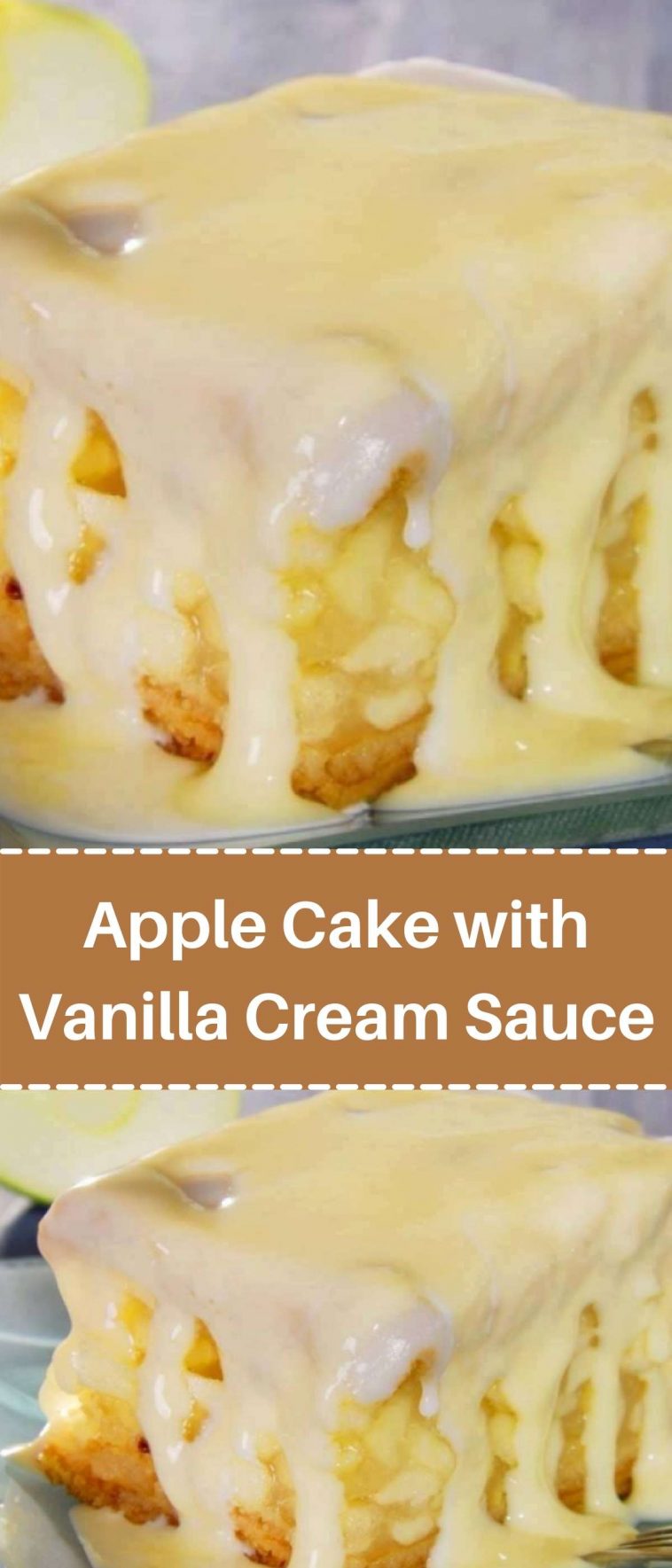 Apple Cake with Vanilla Cream Sauce