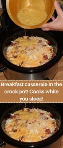 Breakfast casserole in the crock pot! Cooks while you sleep!