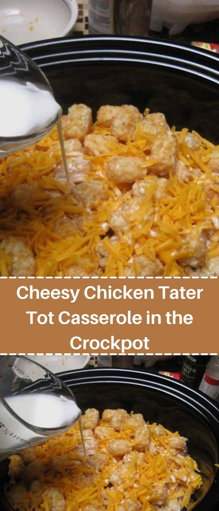 Cheesy Chicken Tater Tot Casserole in the Crockpot