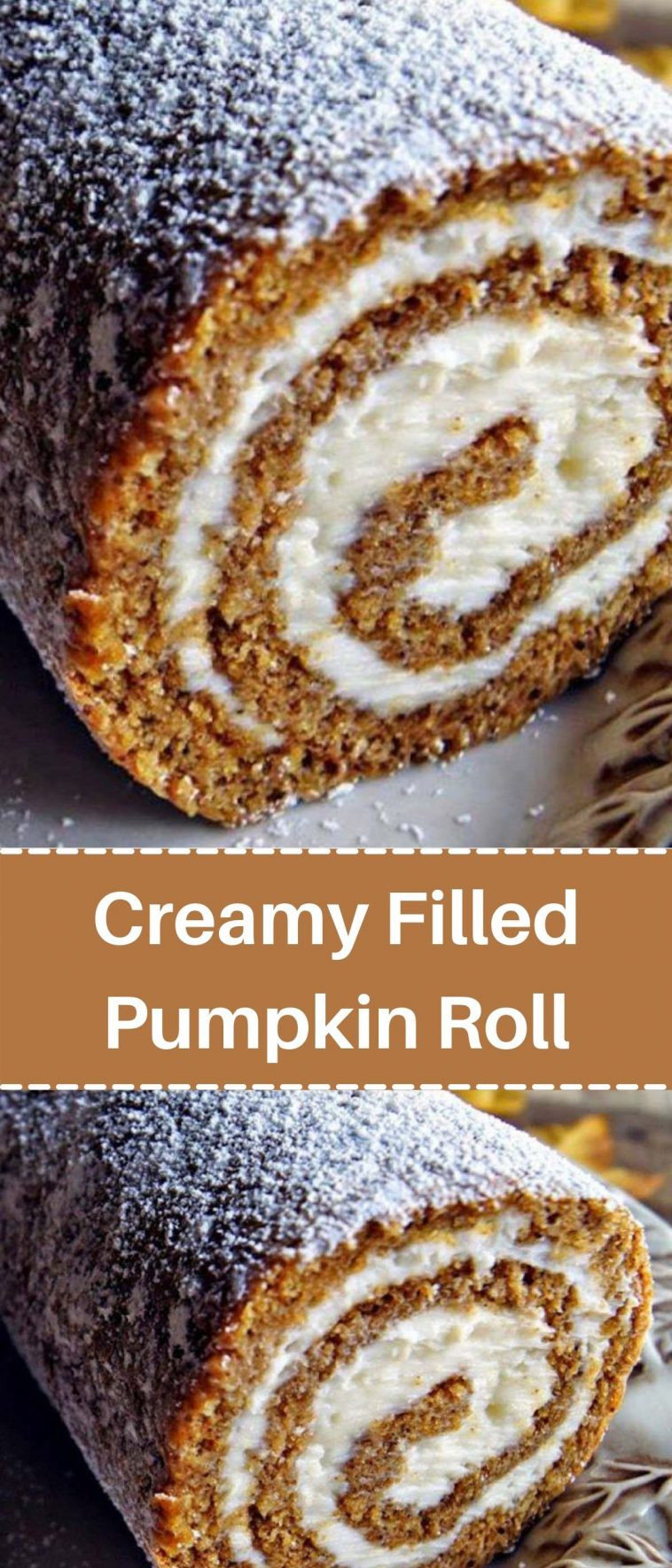 Creamy Filled Pumpkin Roll Recipe by Karen Cooks