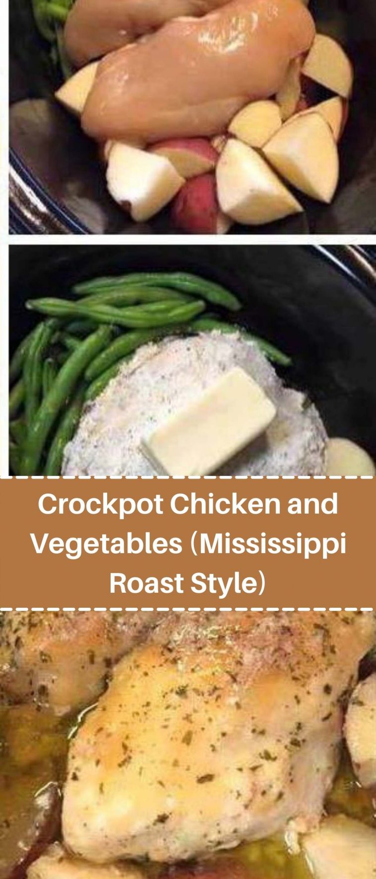 Crockpot Chicken and Vegetables (Mississippi Roast Style)