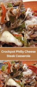 Crockpot Philly Cheese Steak Casserole
