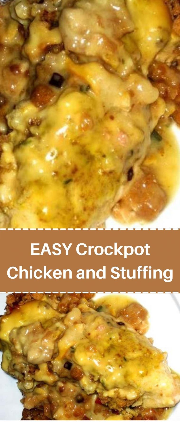 EASY Crockpot Chicken and Stuffing