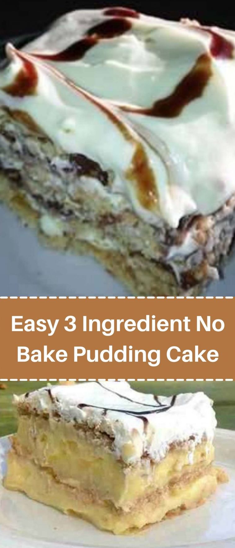 Easy 3 Ingredient No Bake Pudding Cake