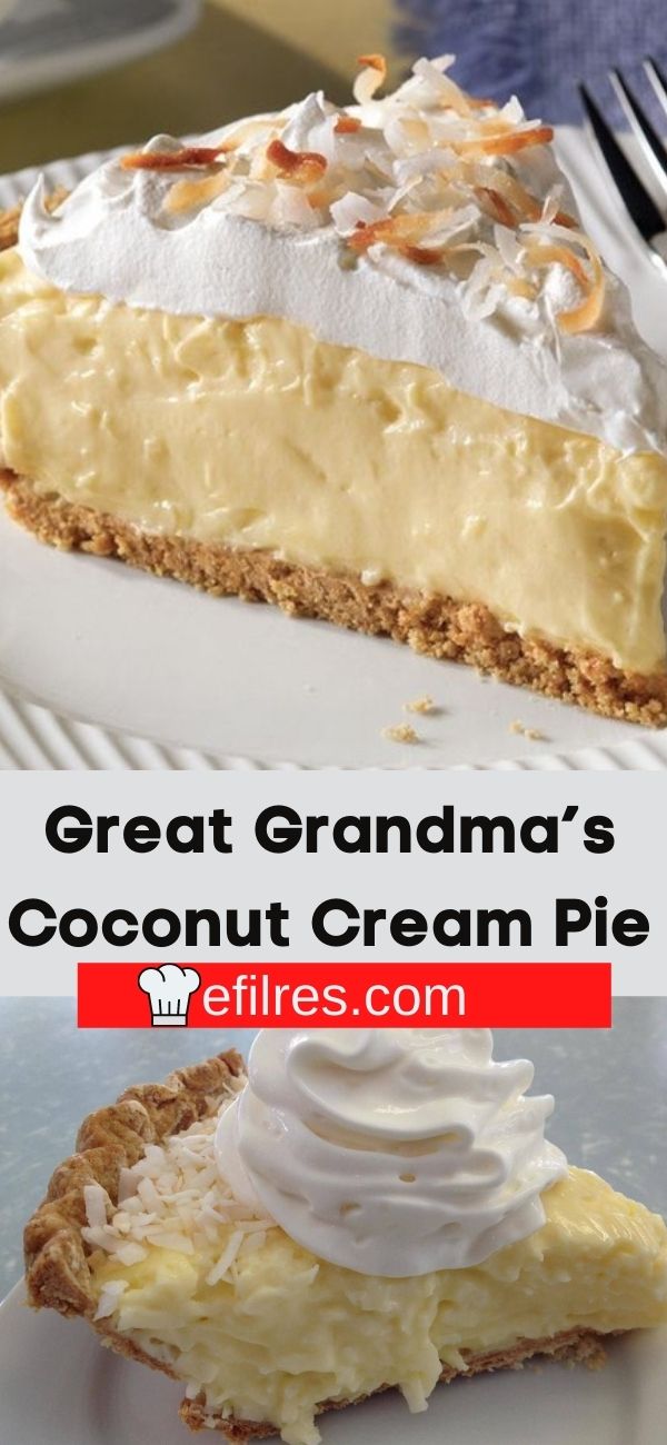 Great Grandma’s Coconut Cream Pie