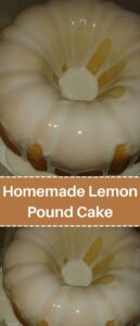 Homemade lemon Pound Cake with lemon glaze