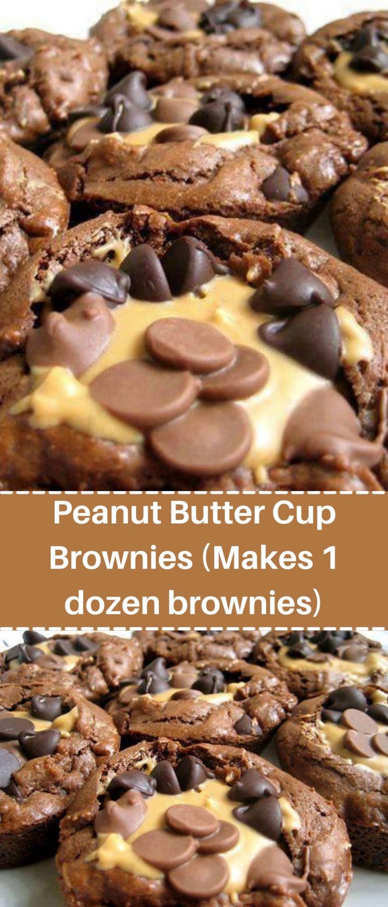 Peanut Butter Cup Brownies (Makes 1 dozen brownies)