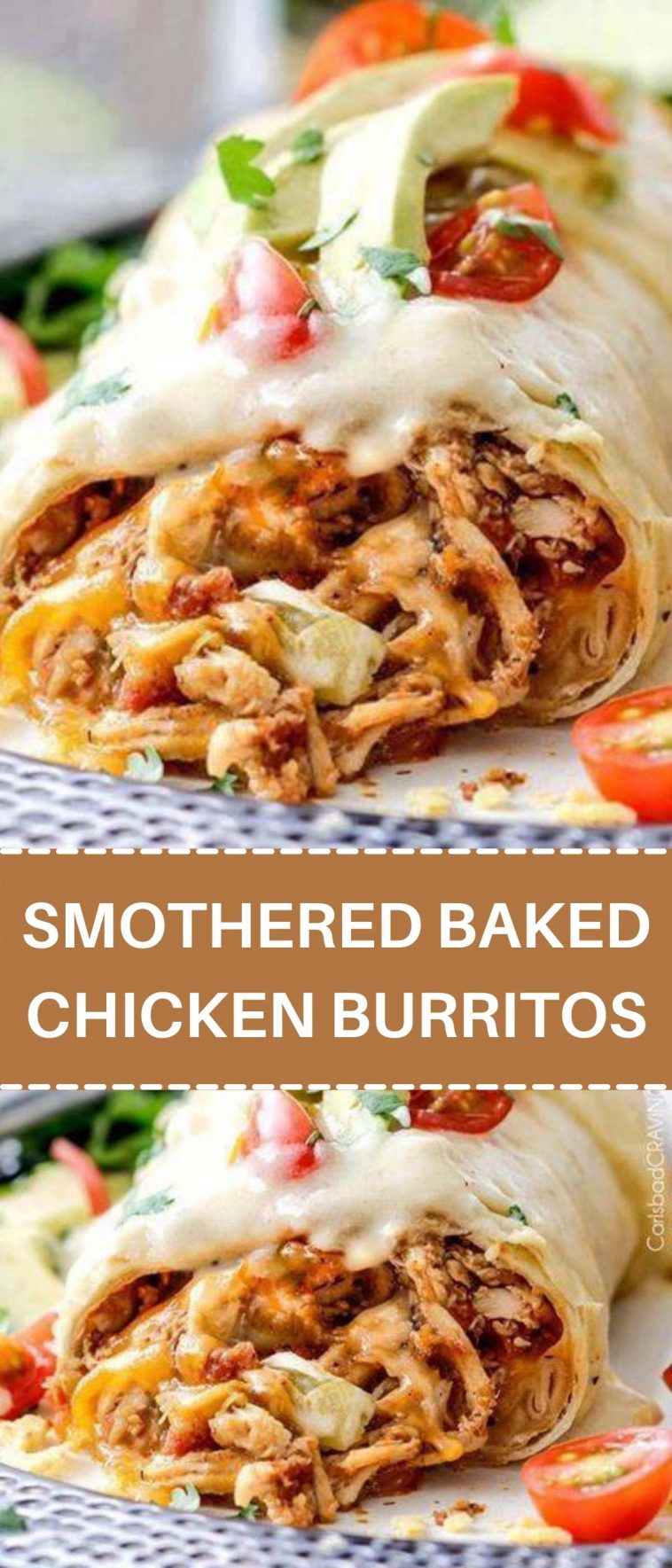 SMOTHERED BAKED CHICKEN BURRITOS