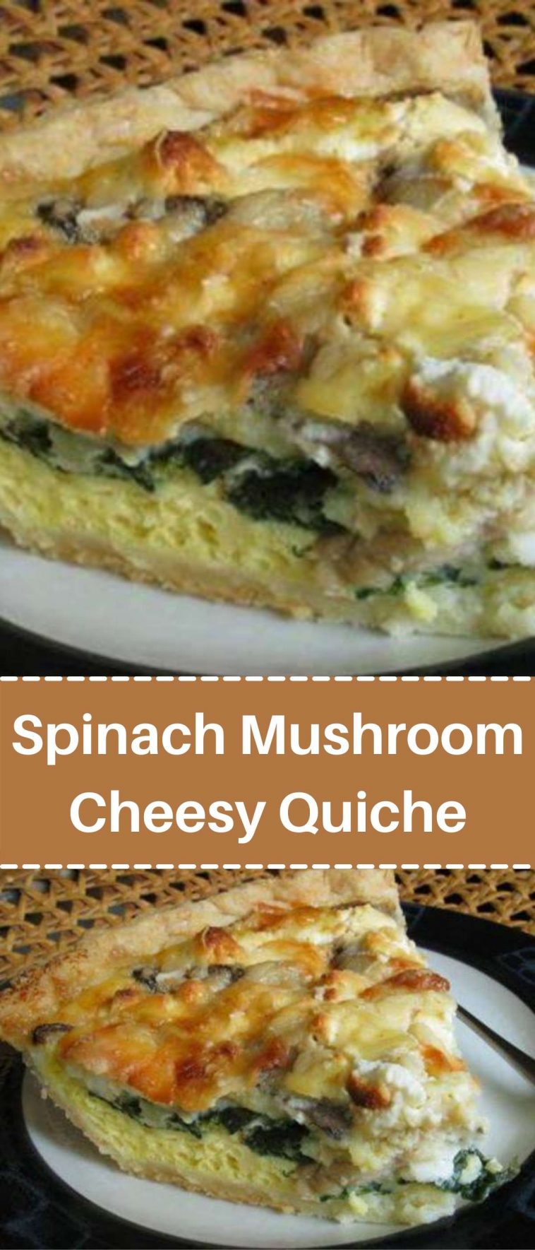Spinach Mushroom Cheesy Quiche