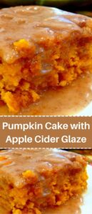 Two-Ingredient Pumpkin Cake with Apple Cider Glaze