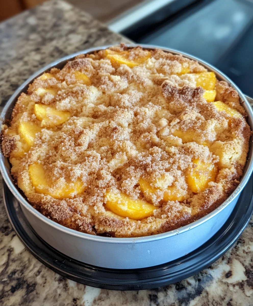 Vanilla Peach Coffee Cake