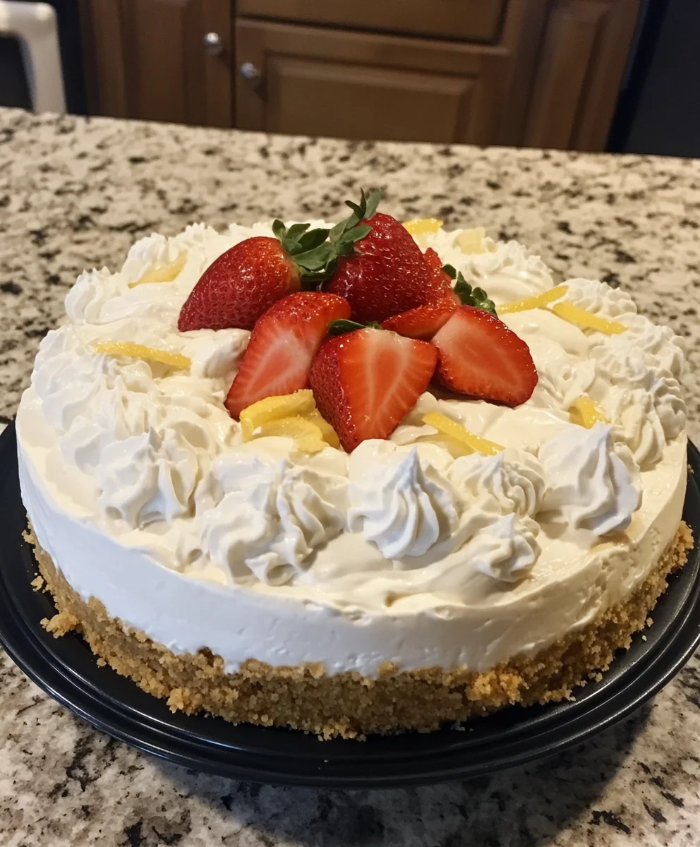 5 MINUTE 4 INGREDIENT NO BAKE CHEESECAKE