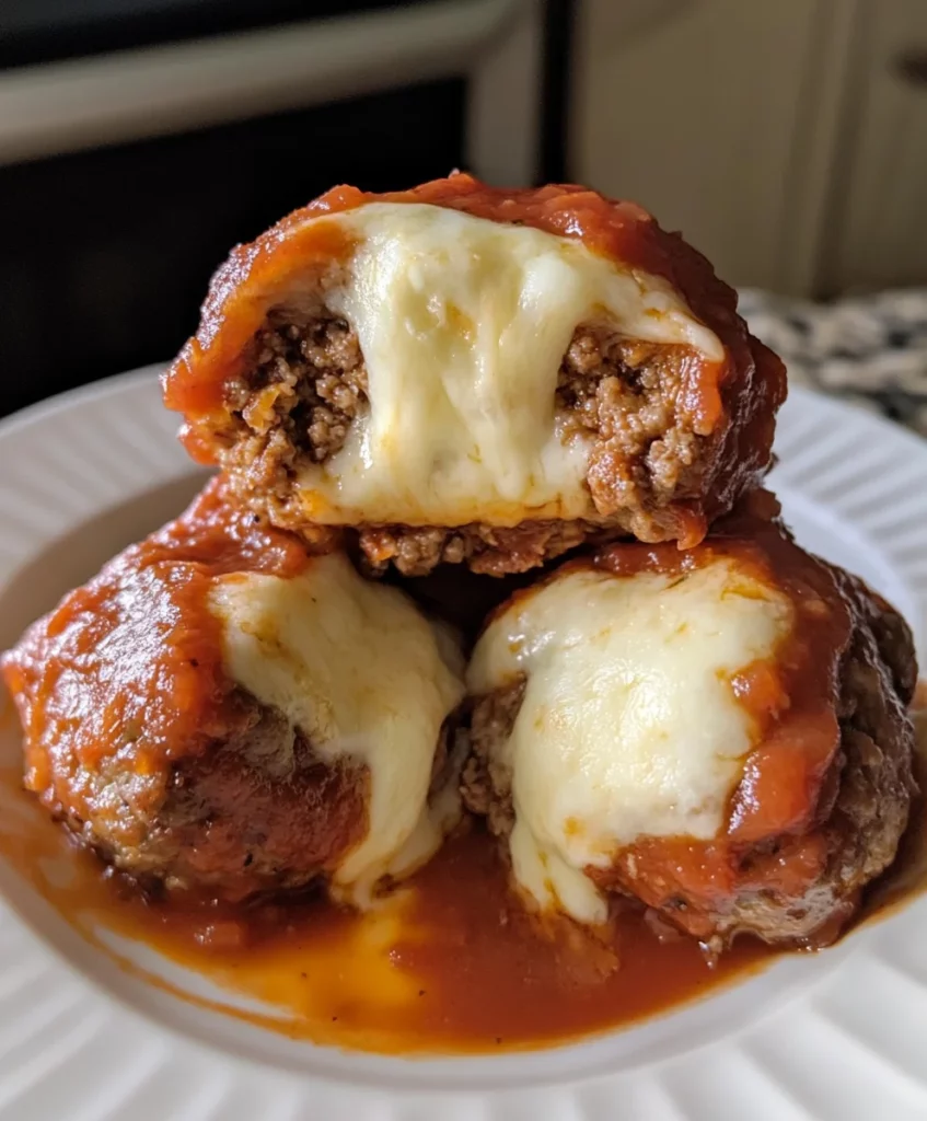 Mozzarella Stuffed Meatballs