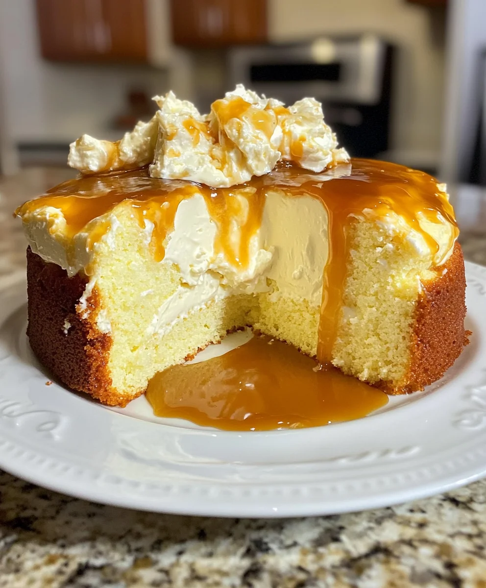 Cream Cheese Pound Cake with Caramel Sauce