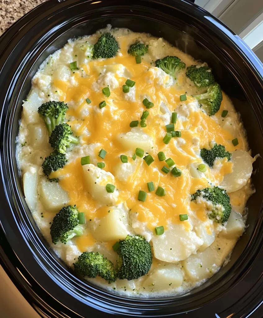Crockpot Potato Broccoli Cheddar Soup