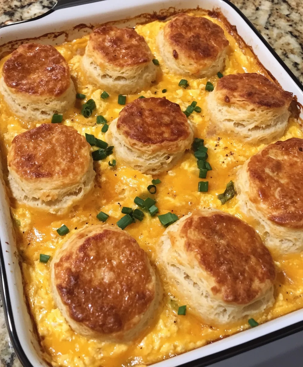 Sausage, egg and biscuits casserole