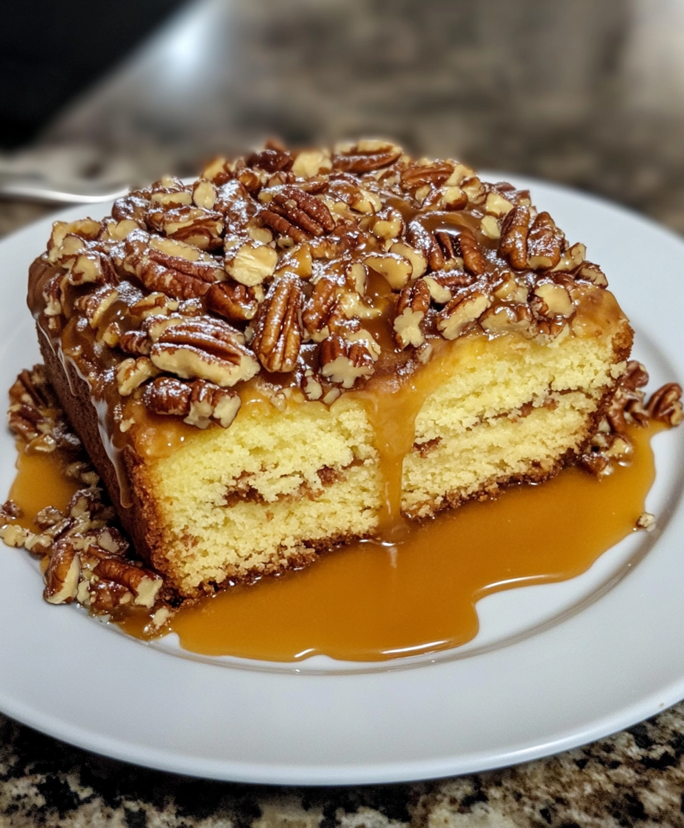 Toffee pecan caramel pound cake