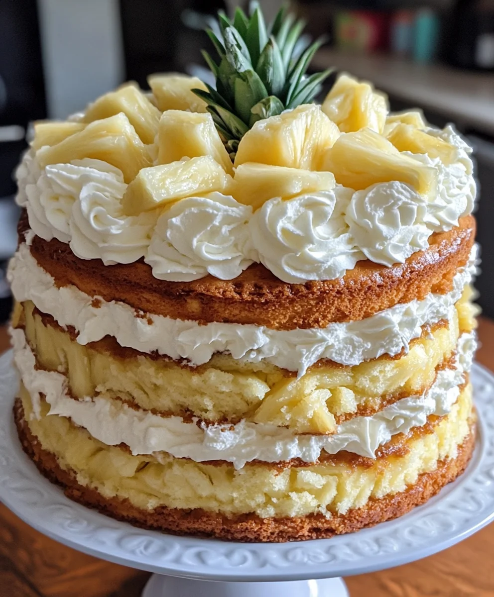 Hawaiian Wedding Cake with Whipped Cream-Cream Cheese Frosting