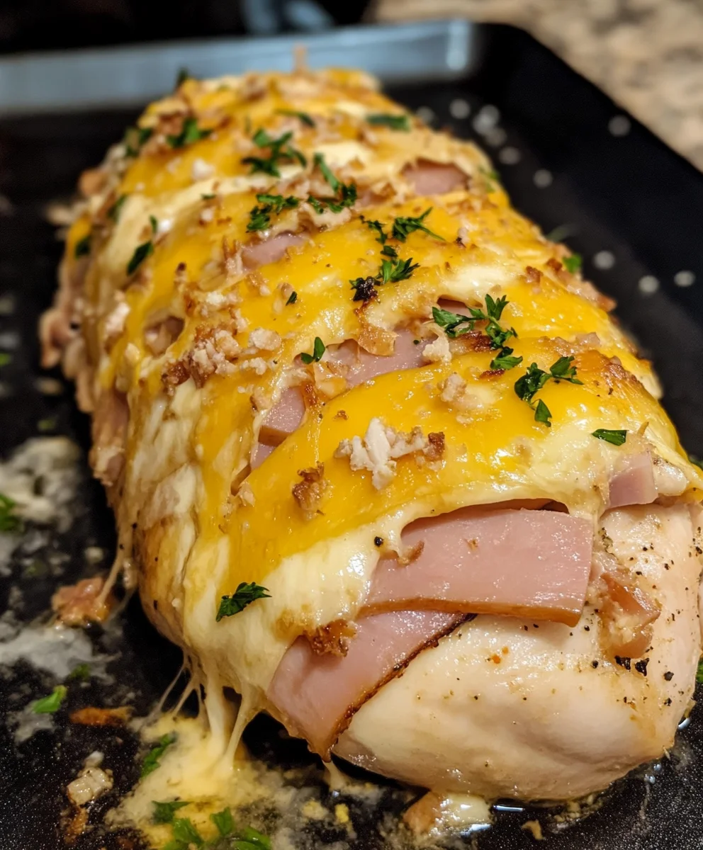 Chicken Breasts Stuffed With Ham and Cheese