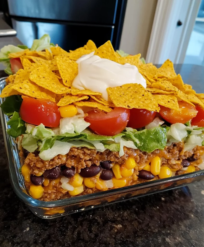 Layered taco salad