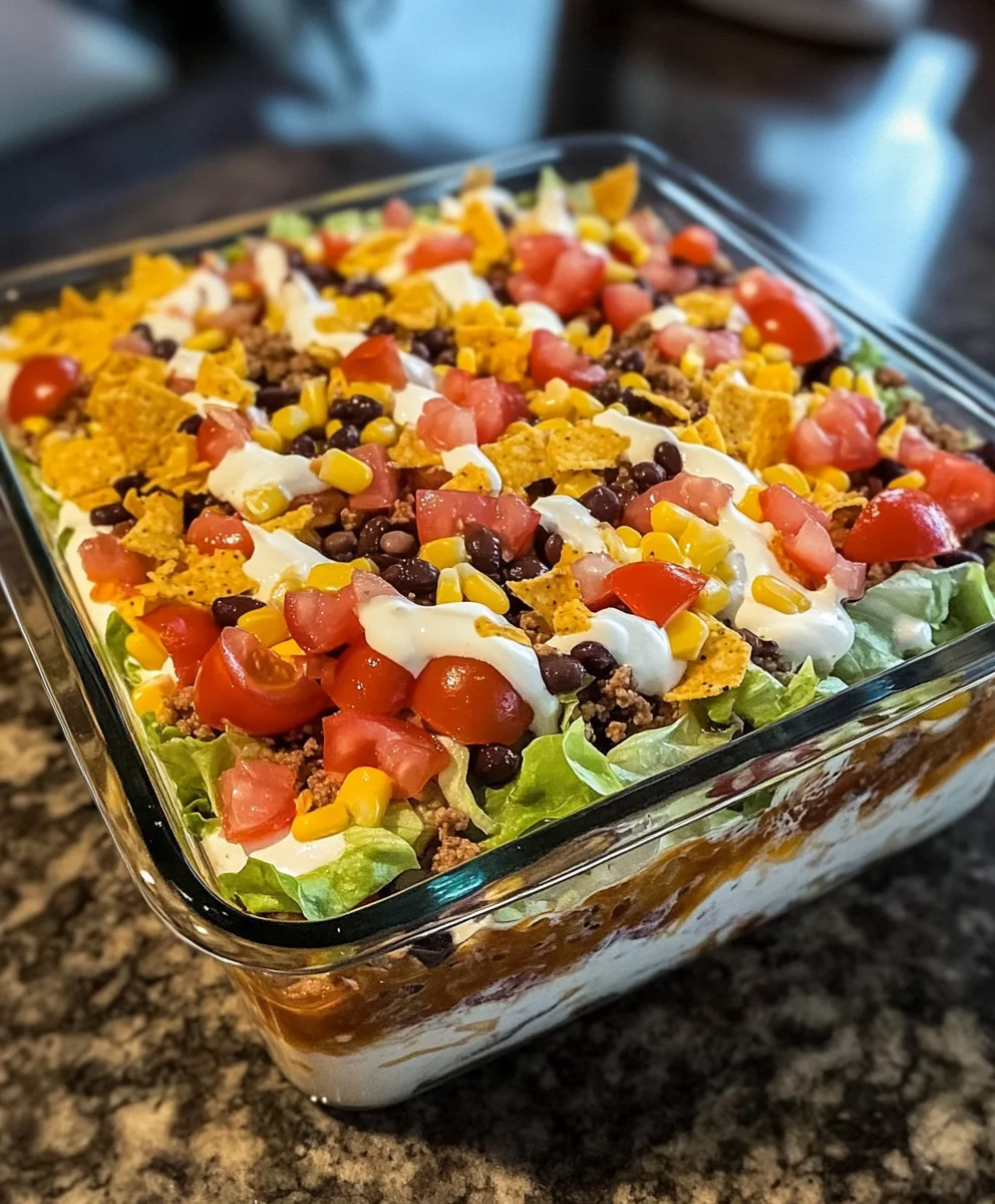 Layered taco salad