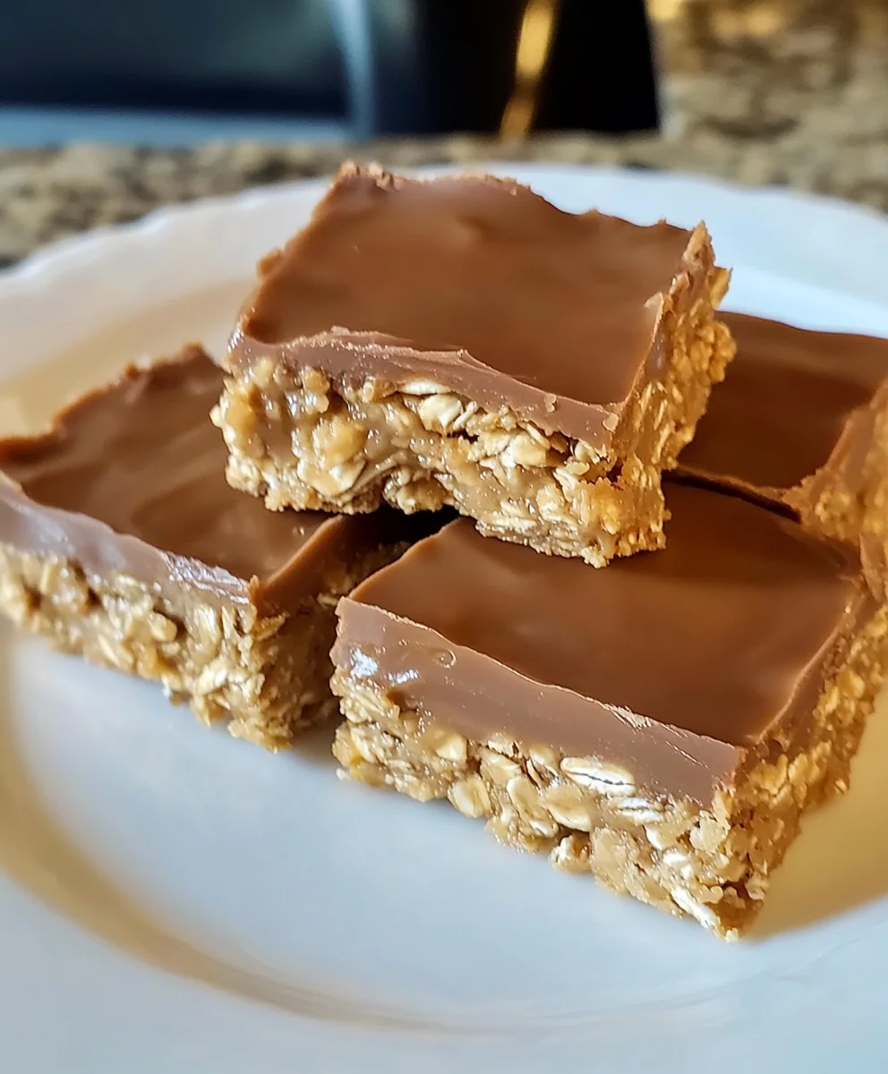 3 Ingredient No Bake Peanut Butter Bars