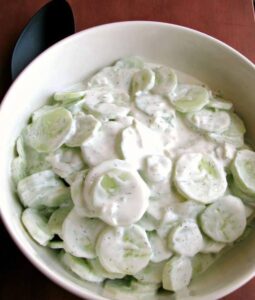 Easy Creamy Cucumber Salad Recipe