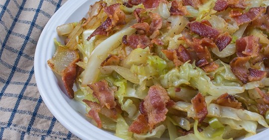 Fried Cabbage with Bacon, Onion, and Garlic!