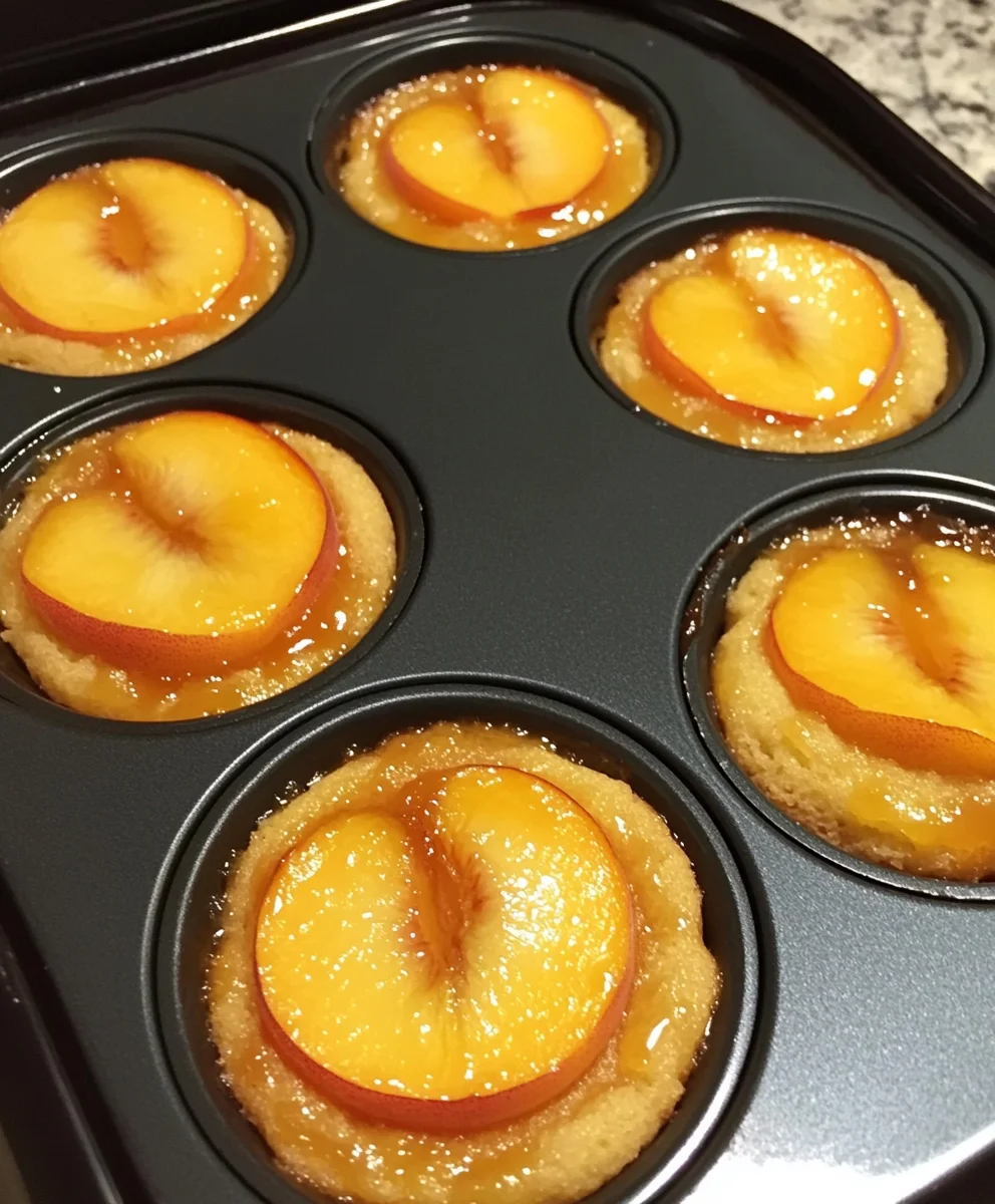 Mini Peach Upside Down Cakes