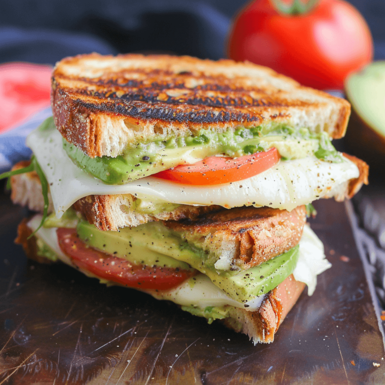 Avocado, Mozzarella, and Tomato Grilled Cheese