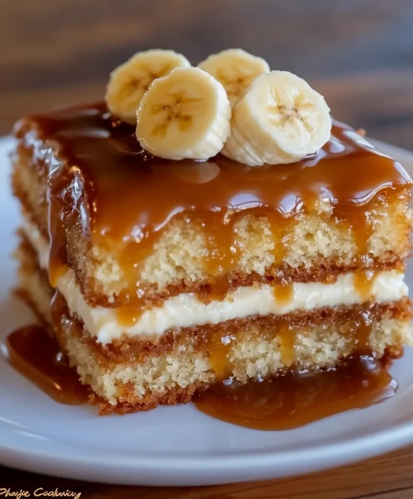 Moist Banana Cake with Caramel