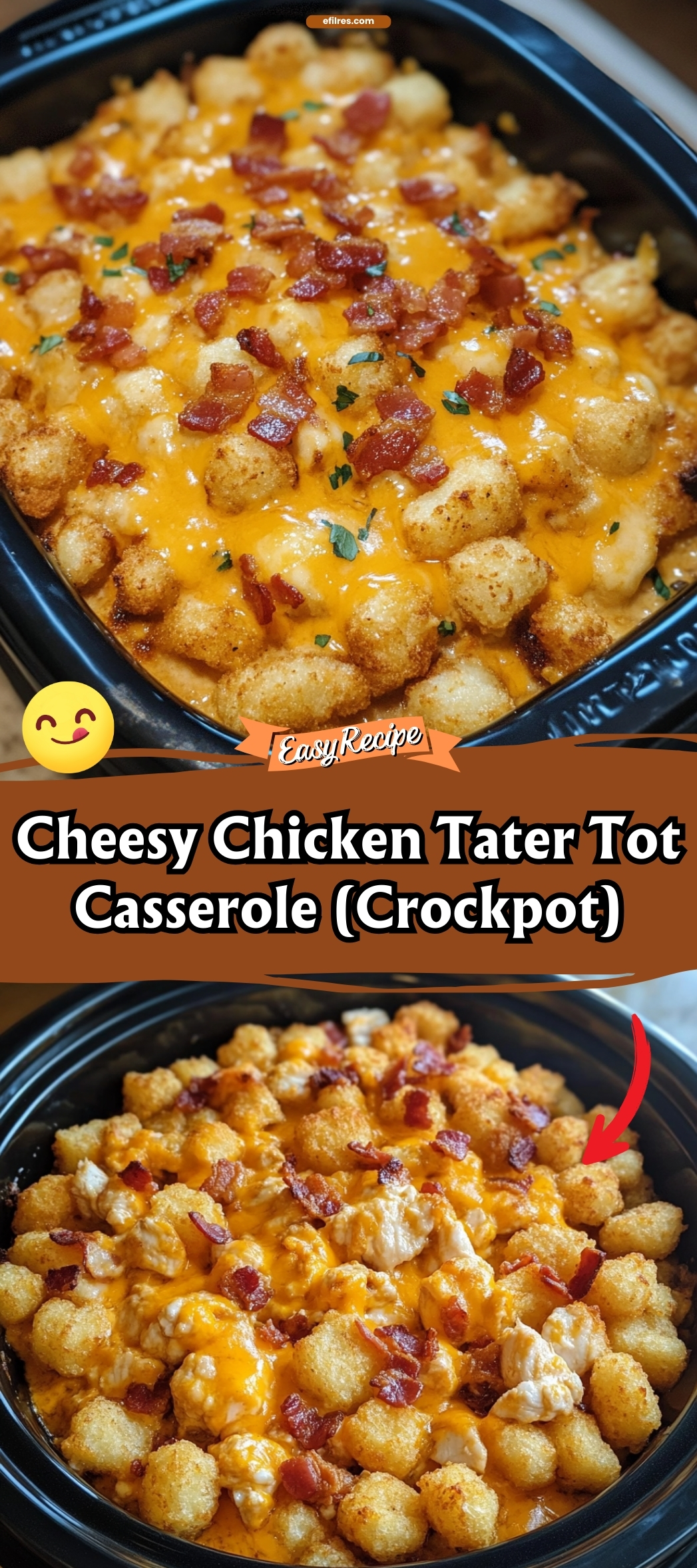 Cheesy Chicken Tater Tot Casserole in the Crockpot