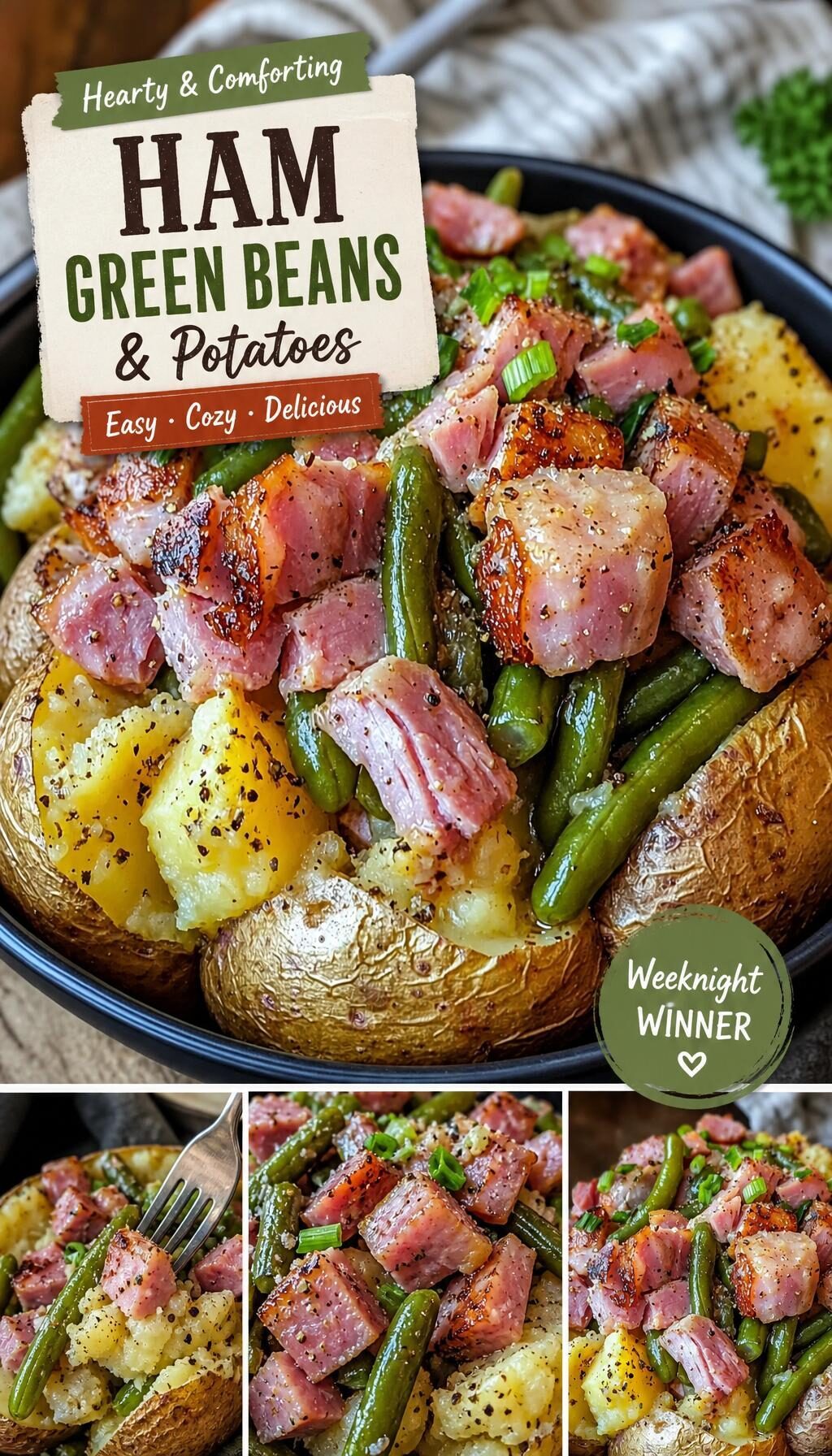 Crockpot Ham Green Beans and Potatoes