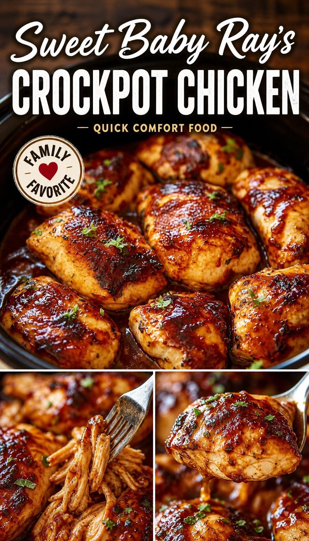 Sweet Baby Ray’s Crockpot Chicken